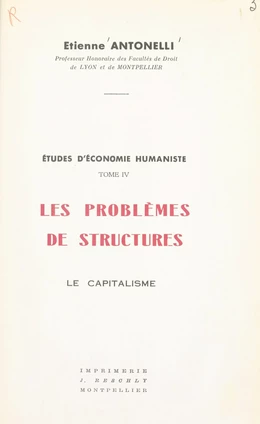 Études d'économie humaniste (4)