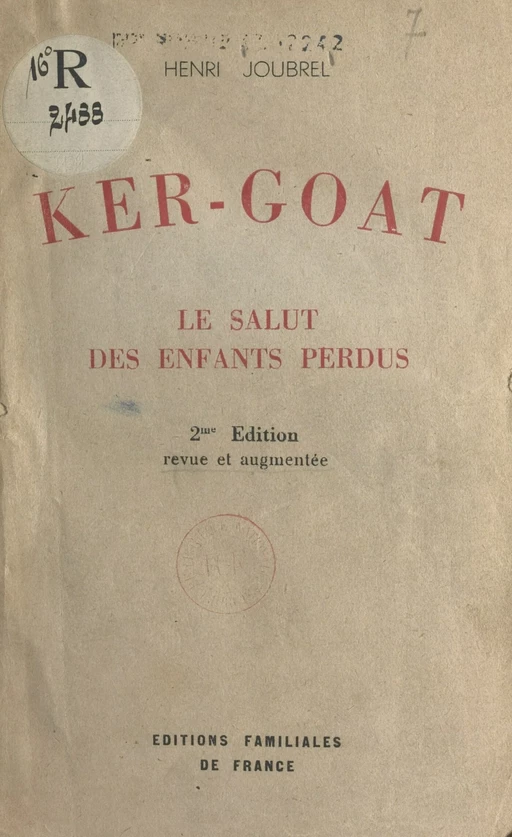 Ker-Goat - Henri Joubrel - FeniXX réédition numérique