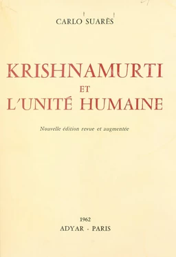 Krishnamurti et l'unité humaine