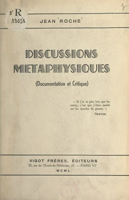 Discussions métaphysiques