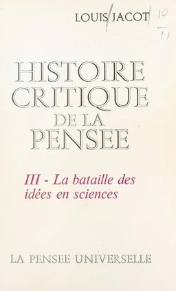 Histoire critique de la pensée (3)