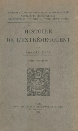 Histoire de l'Extrême-Orient (2)