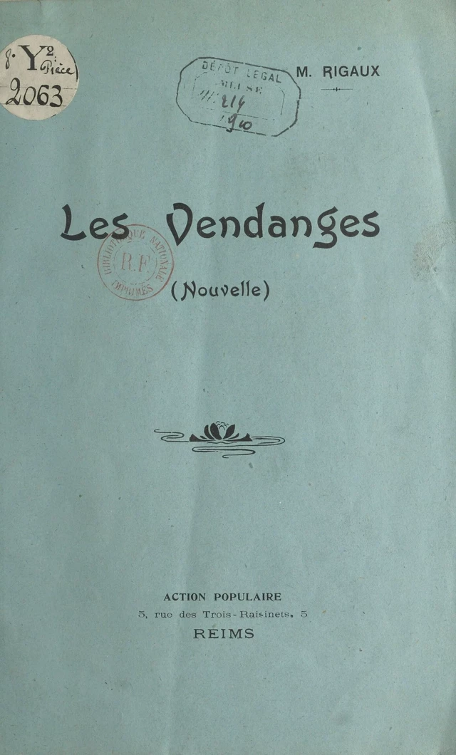 Les vendanges - Maurice Rigaux - FeniXX réédition numérique