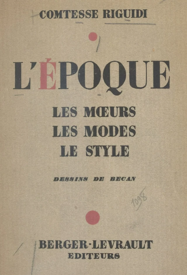 L'époque -  Riguidi - FeniXX réédition numérique