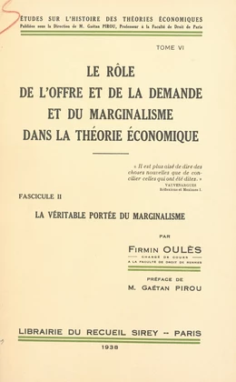 Le rôle de l'offre et de la demande et du marginalisme dans la théorie économique (2)