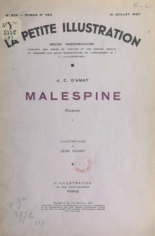 Malespine - Jean-Charles d'Amat - FeniXX réédition numérique