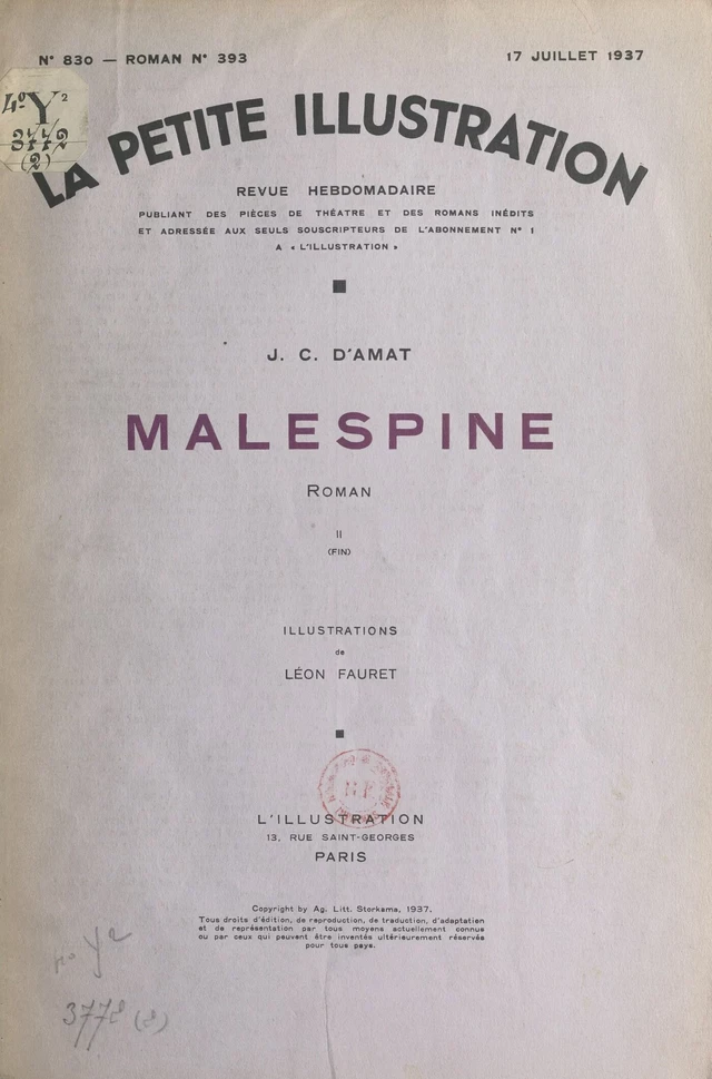 Malespine - Jean-Charles d'Amat - FeniXX réédition numérique