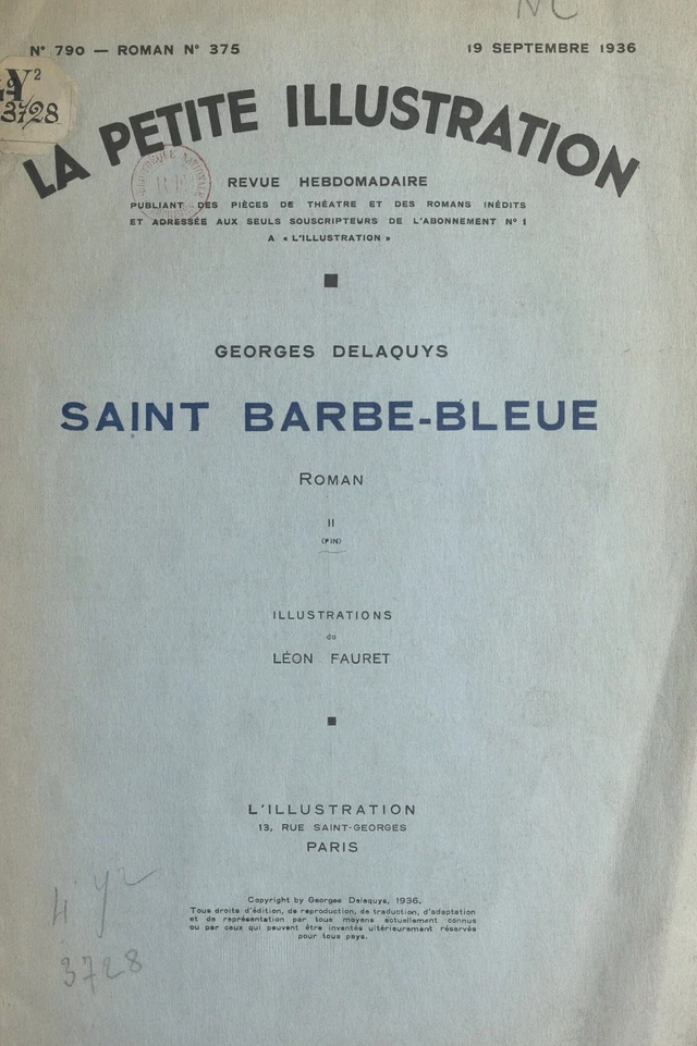 Saint Barbe-Bleue - Georges Delaquys - FeniXX réédition numérique