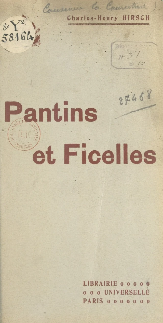 Pantins et Ficelles - Charles-Henry Hirsch - FeniXX réédition numérique