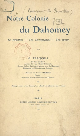 Notre colonie du Dahomey