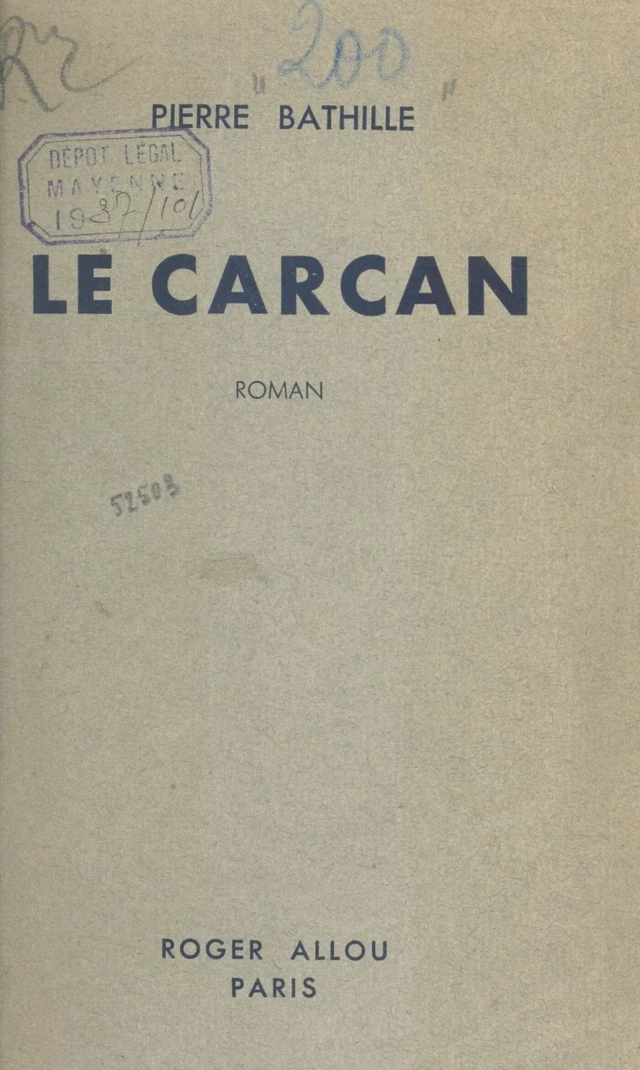 Le carcan - Pierre Bathille - FeniXX réédition numérique