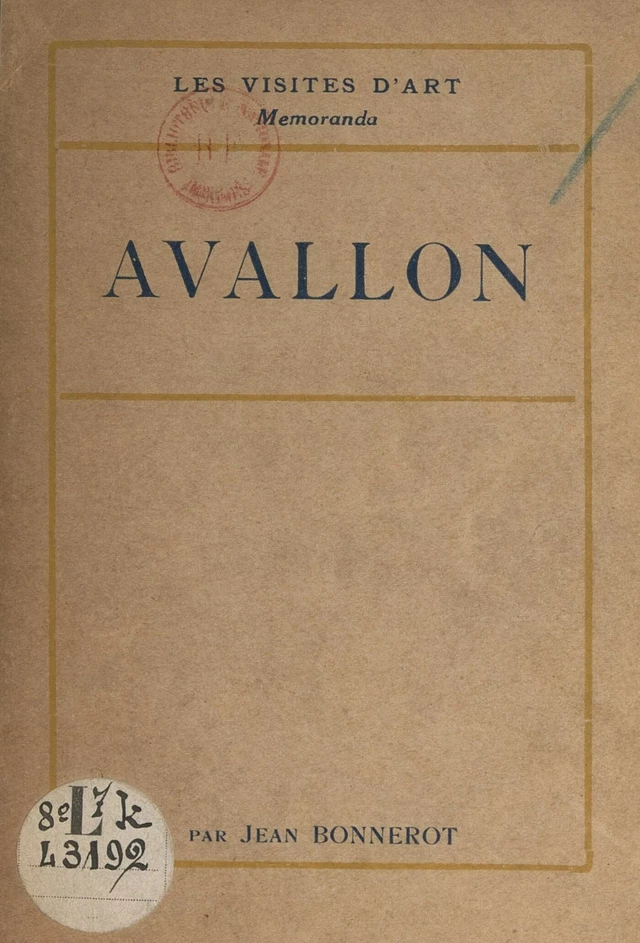 Avallon - Jean Bonnerot - FeniXX réédition numérique