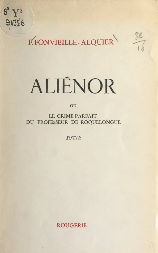 Aliénor - F. Fonvieille-Alquier - FeniXX réédition numérique