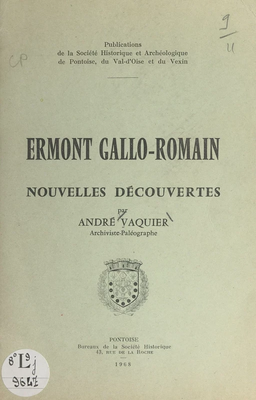 Ermont gallo-romain - André Vaquier - FeniXX réédition numérique