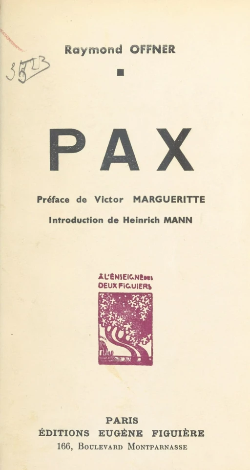 Pax - Raymond Offner - FeniXX réédition numérique