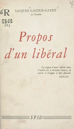 Propos d'un libéral