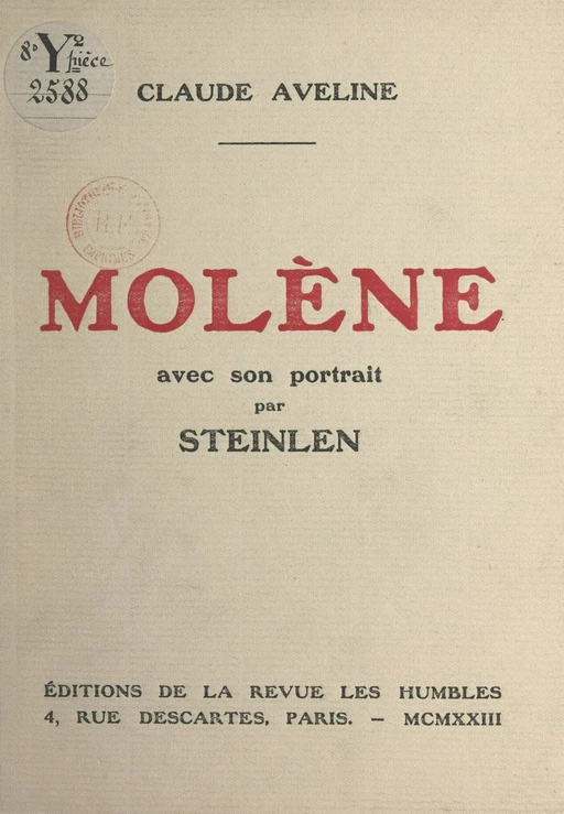 Molène - Claude Aveline - FeniXX réédition numérique