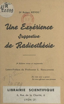 Une expérience suggestive de radiesthésie