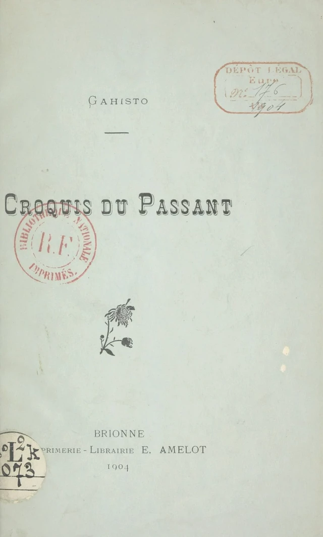 Croquis du passant - Manoel Gahisto - FeniXX réédition numérique