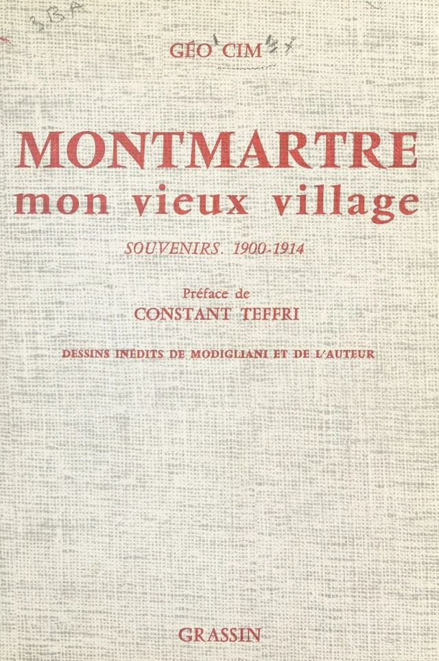 Montmartre mon vieux village - Géo Cim - FeniXX réédition numérique