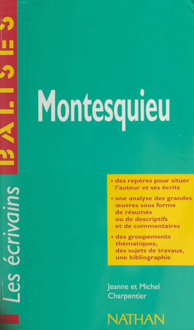 Montesquieu - Jeanne Charpentier, Michel Charpentier - FeniXX réédition numérique