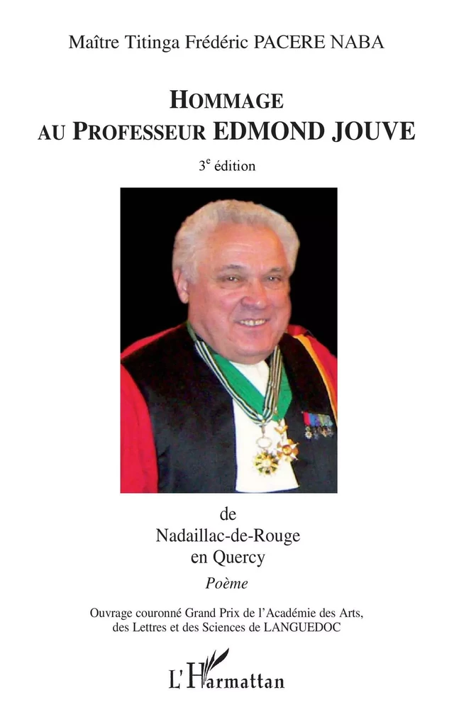 Hommage au professeur Edmond Jouve - Pacéré Titinga - Editions L'Harmattan