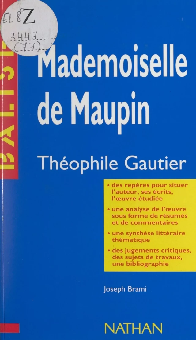 Mademoiselle de Maupin - Joseph Brami - FeniXX réédition numérique