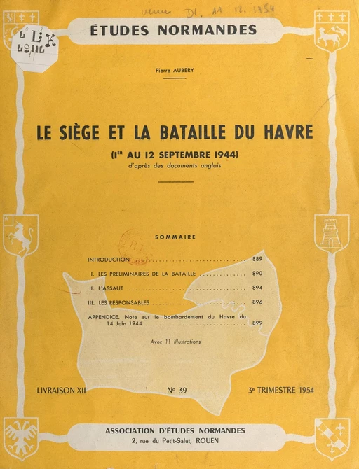 Le siège et la bataille du Havre - Pierre Aubery - FeniXX réédition numérique