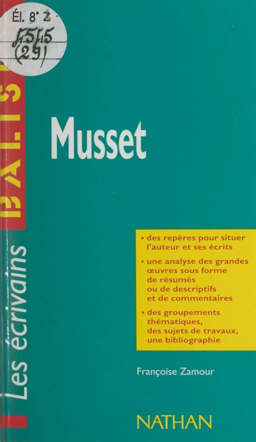 Musset - Françoise Zamour - FeniXX réédition numérique