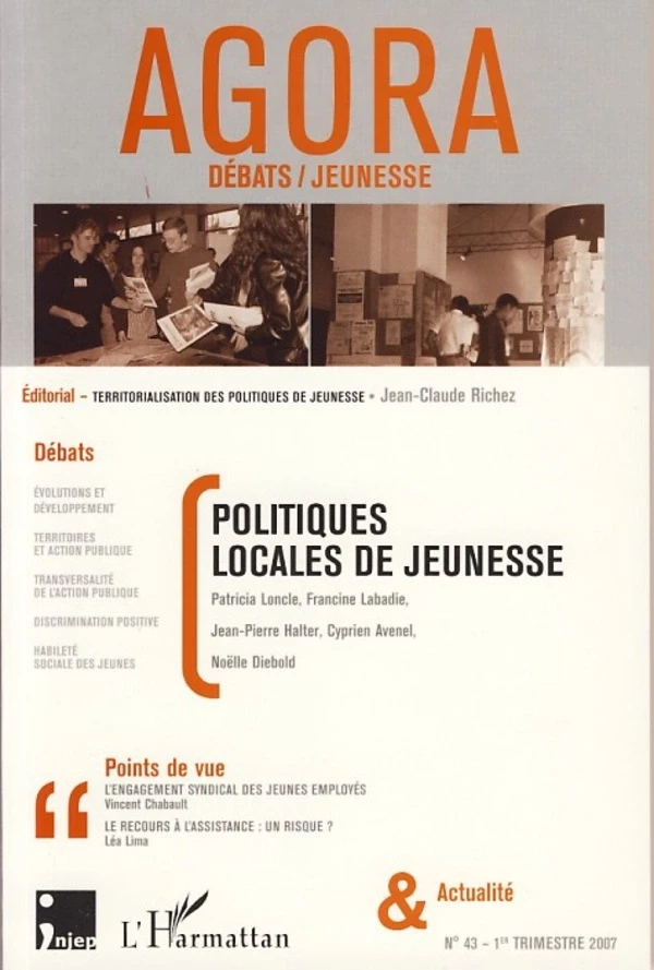 Politiques locales de jeunesse - Noëlle Diebold, Cyprien Avenel, Jean-Pierre Halter, Patricia Loncle - Editions L'Harmattan