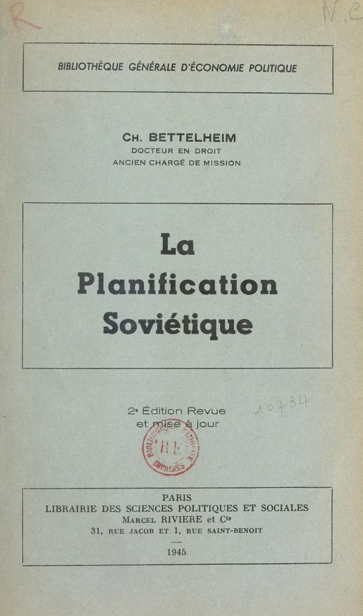 La planification soviétique - Charles Bettelheim - FeniXX réédition numérique