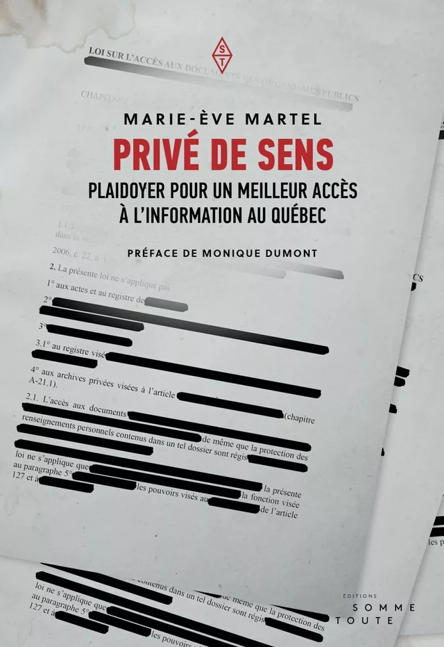 Privé de sens - Marie-Ève Martel - Productions somme toute