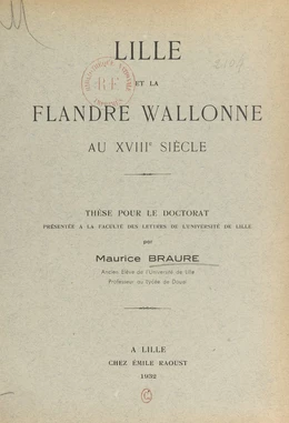 Lille et la Flandre wallonne au XVIIIe siècle