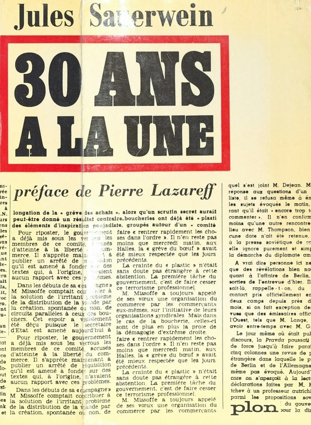 30 ans à la une - Jules Sauerwein - FeniXX réédition numérique