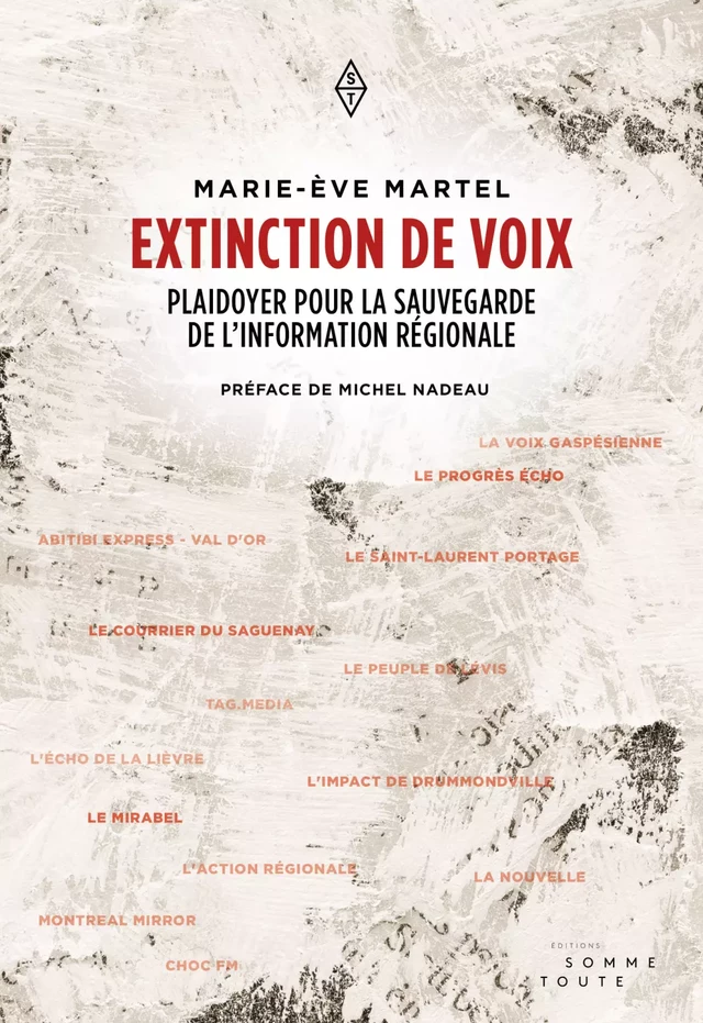 Extinction de voix - Marie-Ève Martel - Productions somme toute