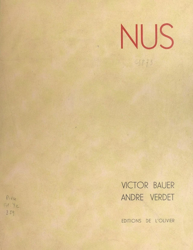 Nus - Victor Bauer, André Verdet - FeniXX réédition numérique