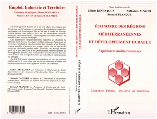 ECONOMIE DES RÉGIONS MÉDITERRANÉENNES ET DÉVELOPPEMENT DURABLE - Bernard Planque, Gilbert Benhayoun - Editions L'Harmattan