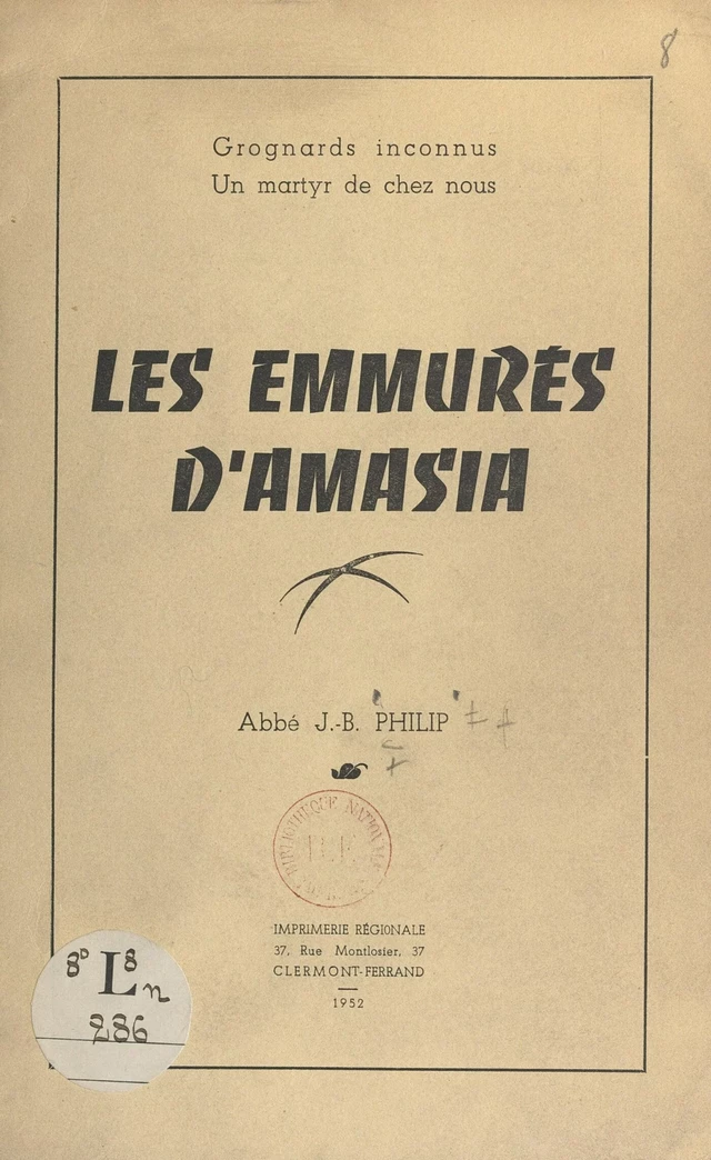 Les emmurés d'Amasia - Jean-Baptiste Philip - FeniXX réédition numérique