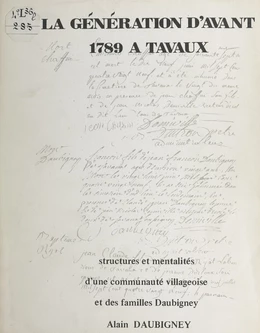 La génération d'avant 1789 à Tavaux