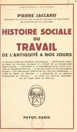 Histoire sociale du travail