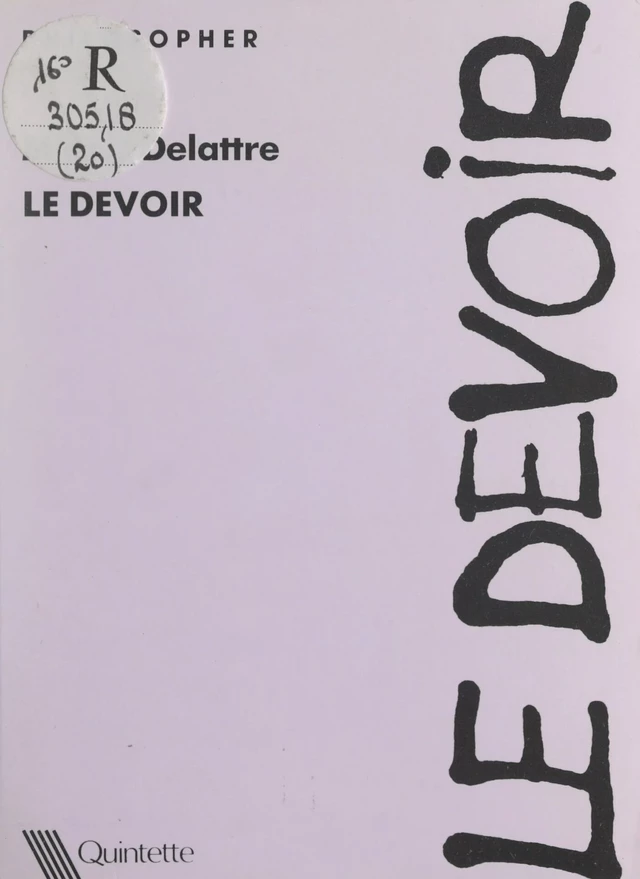 Le devoir - Michel Delattre - FeniXX réédition numérique