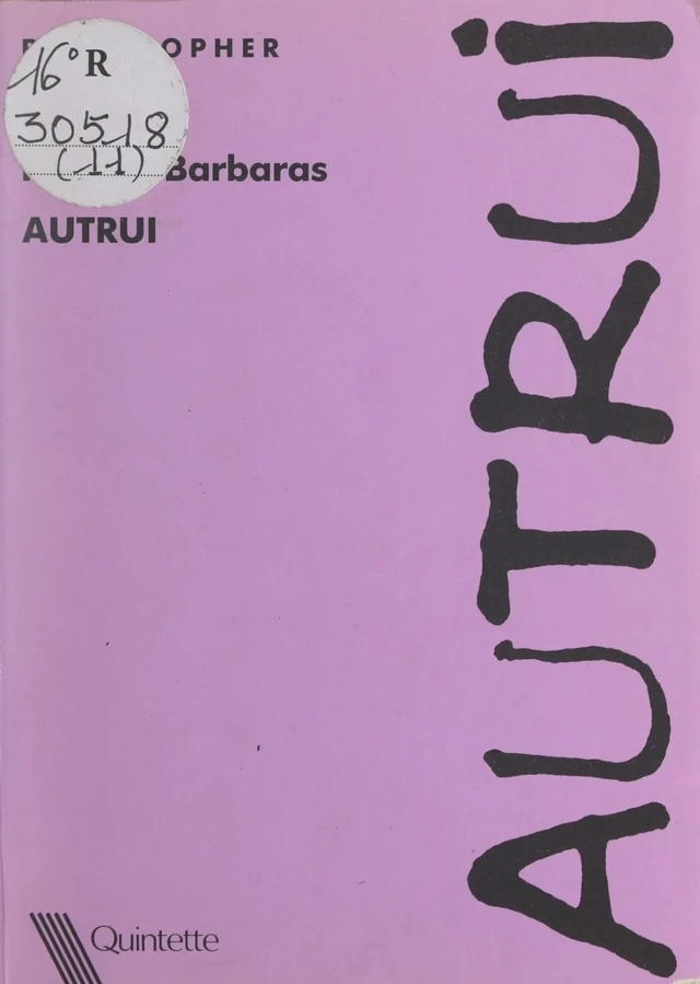 Autrui - Renaud Barbaras - FeniXX réédition numérique