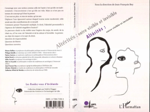 Altérités : entre visible et invisible - Jean-François Rey - Editions L'Harmattan