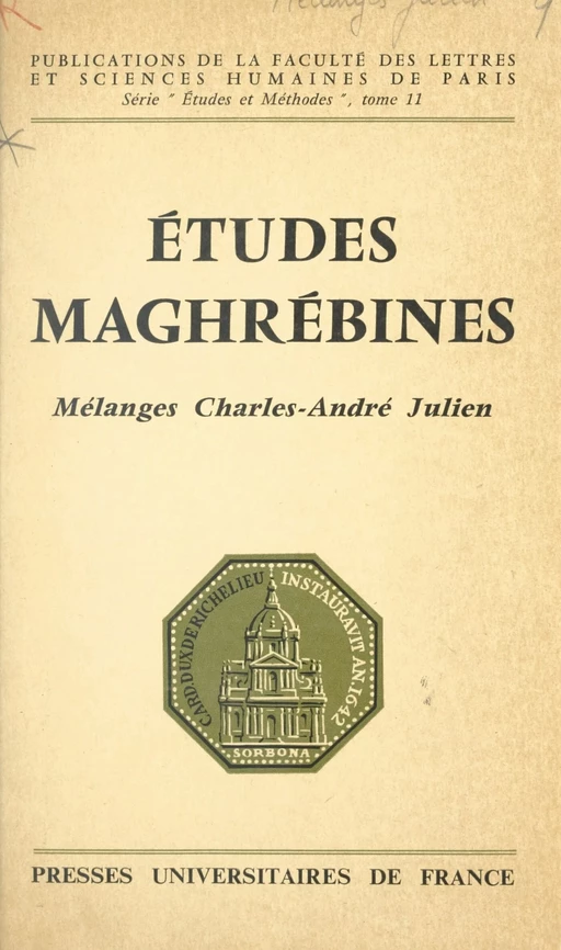 Études maghrébines - Charles-Robert Ageron - FeniXX réédition numérique