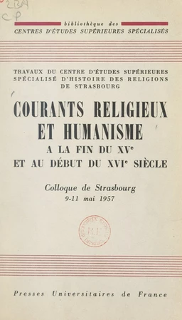 Courants religieux et humanisme à la fin du XVe et au début du XVIe siècle