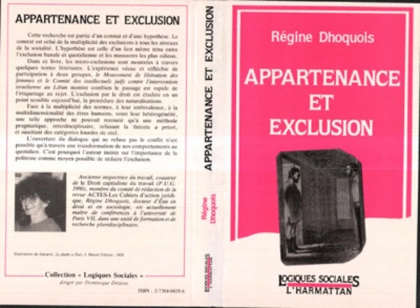 Appartenance et exclusion - Régine Dhoquois-Cohen - Editions L'Harmattan