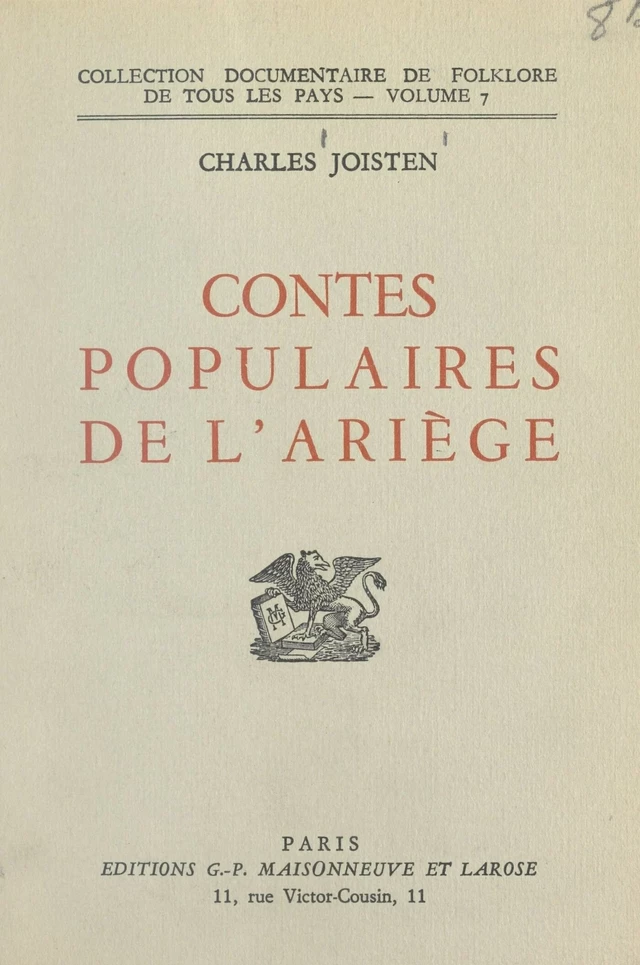 Contes populaires de l'Ariège - Charles Joisten - FeniXX réédition numérique