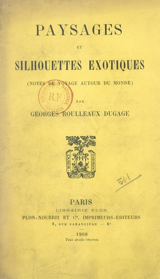 Paysages et silhouettes exotiques - Georges Roulleaux Dugage - FeniXX réédition numérique