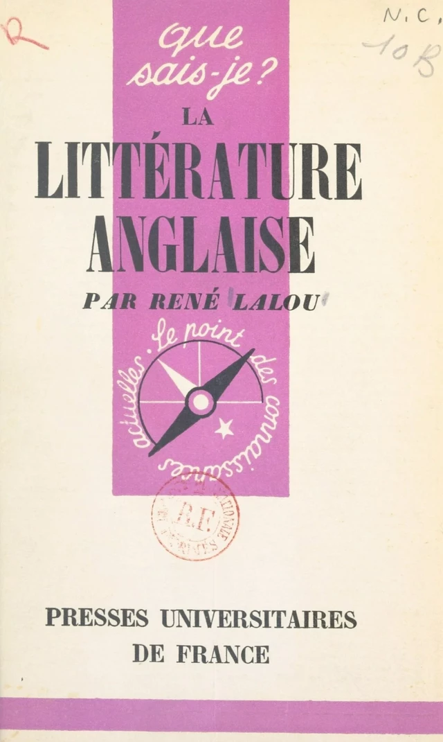 La littérature anglaise - René Lalou - FeniXX réédition numérique