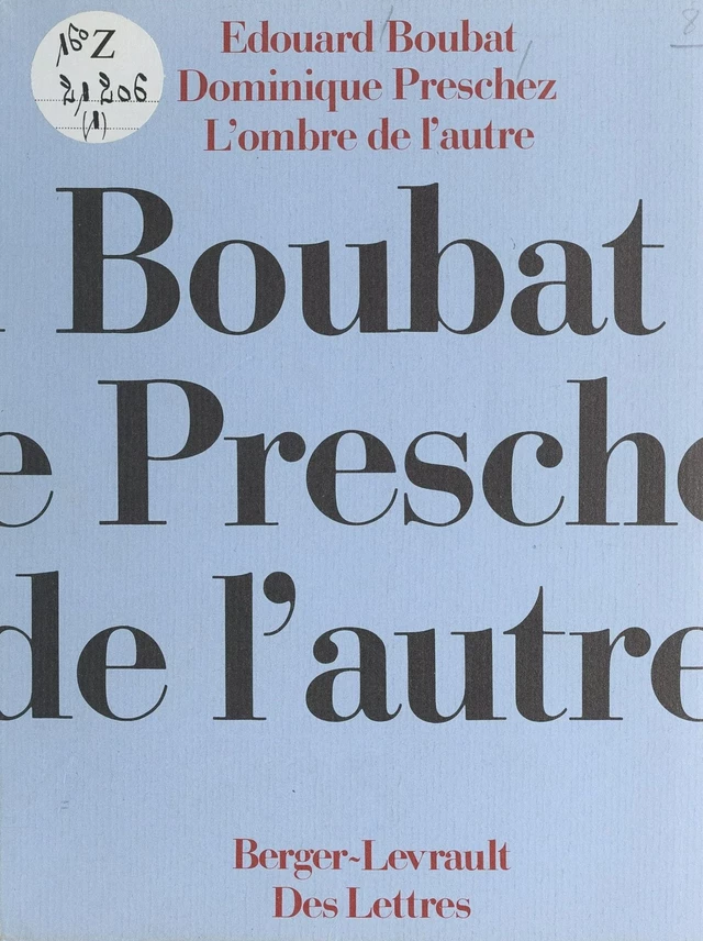 L'ombre de l'autre - Édouard Boubat, Dominique Preschez - FeniXX réédition numérique